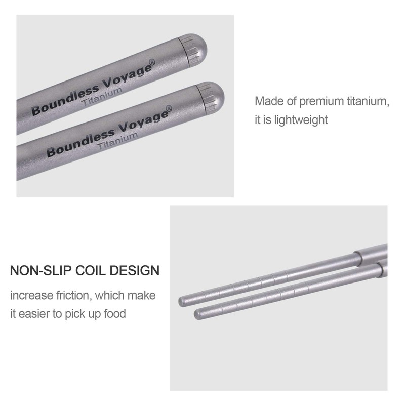 iBasingo Titanium Foldable Chopsticks Camping Travel Retractable Chopsticks Ultralight Reusable