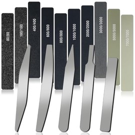 Honoson 25 Pack Hobby Model Polishing Hand Files Tool Set 5 Pcs Glass Polishing Files and 20 Pcs Sanding Sticks Metal and Wood Sanding Tool for Model Craft(Low Grits Rating,Classic Style)