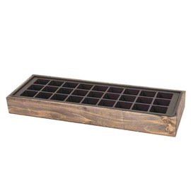Siena Garden Growing Wood Box with 27 Pot Plate 50 x 16 x 6 cm