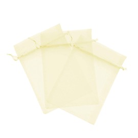 Kyezi Design and Craft: 300 Pcs Beige 5x7 Sheer Drawstring Organza Gift Bags - Wedding Party Favor Pouches