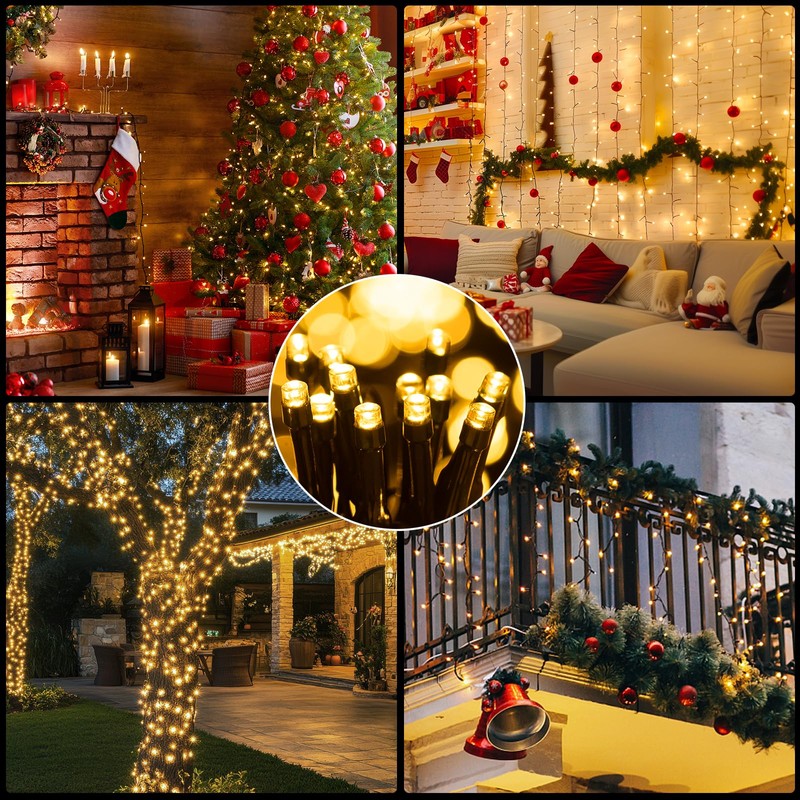 FairyGlim 100 LED Christmas String Lights, 33 FT Connectable Waterproof