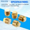 Mtsooning 5PCS 1/2 Inch NPT Solid Brass Boat Drain Plugs,