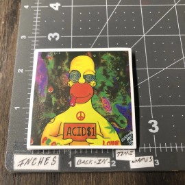 Acid Tripping Homer Simpson Adult Humor Laptop Guitar Decal Sticker B8W