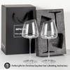 Slanted Red Wine Glasses, Set of 2, Modern, Crystal, Hand