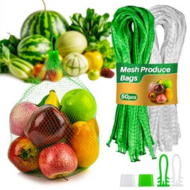 RAINFLOW Net Bags for Vegetables - Seafood Boil Bags For Crab Clam Shrimp Cooking,Mesh Bags for Vegetables,Onion Bags Mesh,Expandable Seafood Mesh Bag For Fruit,Crab,Garlic,Eggs Packing Supplies Net