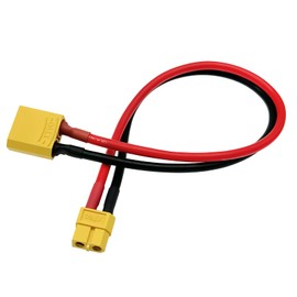 Nuofany XT60 to XT90 Adapter Cable 12AWG 11.81IN, XT60 Female to XT90 Male Connector Silicone Wire for RC FPV Drones Solar Generators Power Stations