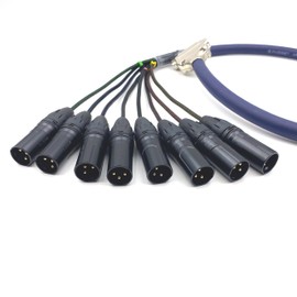 FOWIUNYE 3.28ft DB25 to XLR Snake Cable, DB25 Male to 8 Channel XLR 3Pin Male Balanced SnakeCable D-Sub Snake Cable Patch Bay Interface Modular Wire 1 Meter