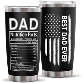 Hiwelove Gifts for Dad from Daughter Son Wife Kids, Christmas Gift for Men, Fathers Day Birthday Gifts for Husband Daddy Stepdad Grandpa Him Dads, Best Dad Ever Gift, 20 Oz Stainless Steel Tumbler