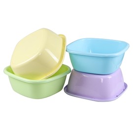 Waikhomes 4-Pack 12 Quart Plastic Wash Basin/Dish Pan Tub, Colored Dish Washing Basin