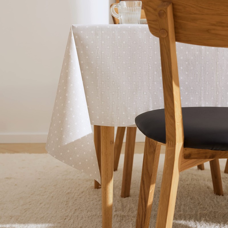 KP HOME Large Grey With White Polkadot PVC Wipe Clean