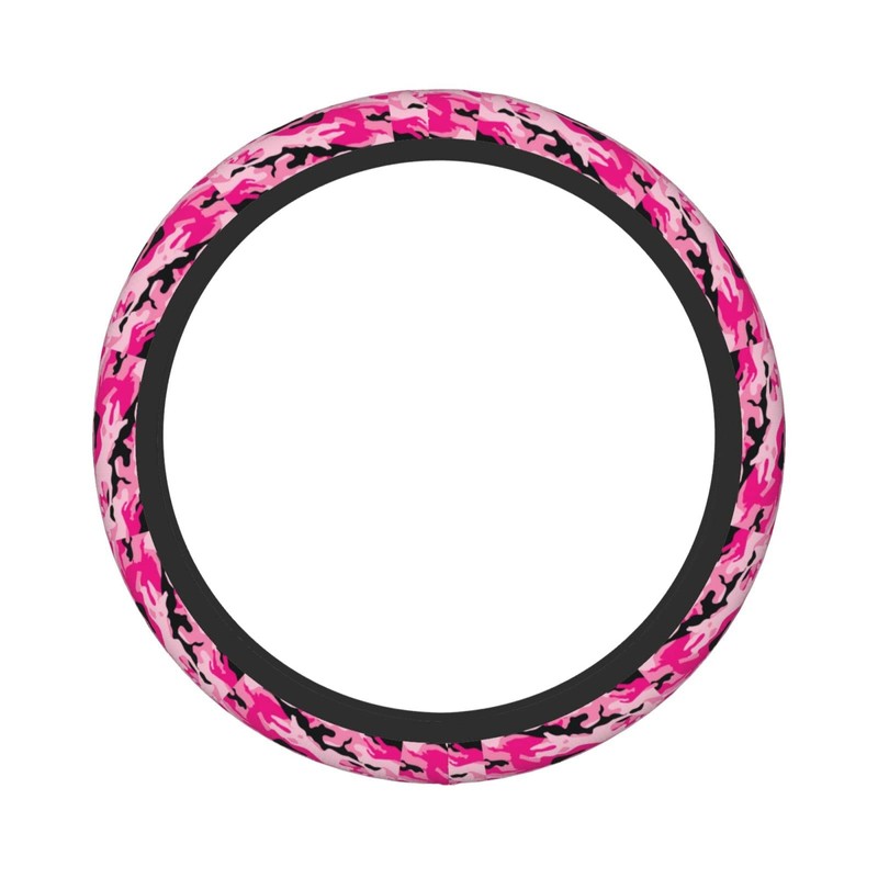 Mlanxi Camouflage Camo Pink 15 Inch Universal Steering Wheel Covers,
