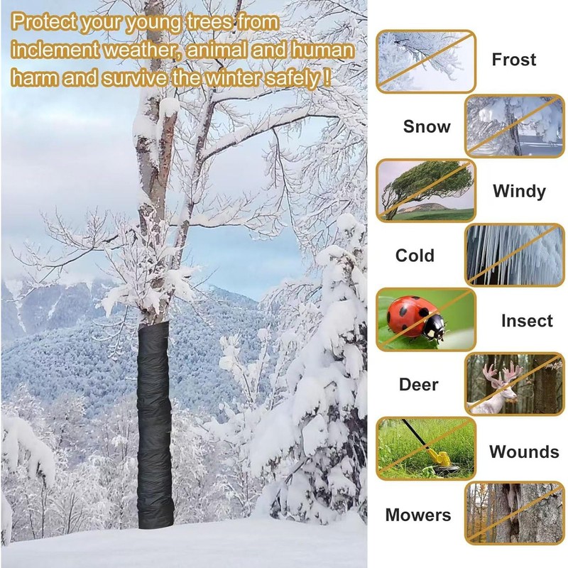 Tree Protector Wraps, Cuttable Nonwoven Trunk Wrap Guard Tree Bark