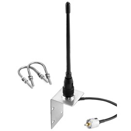 QWORK VHF Marine Antenna, Durable Rubber Construction, Stainless Steel Hardware for Boats and Yachts,156-163MHz 2dBi Gain, 50W Power Capacity with 16.4ft RG58 Coax Cable