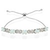 Ice Gems Sterling Silver Created White Opal Infinity Adjustable Bracelet