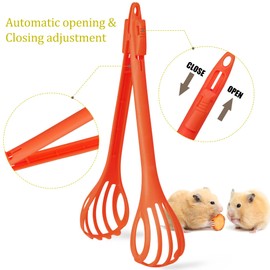 KUNBEIEN Hamster Clip, Quick Capture of Hamsters, Hamster Clamp Tool, Safe and Easy Way to Handle Bad-Tempered Hamsters, Suitable for Hamsters, Guinea Pigs, Dutch Rabbits(Orange)