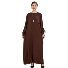 Lenmipot Muslim Women Abayas Islamic Abaya Dress for Women Back Zipper Jilbab 1pc Eid Kaftan Fashion Dress Daily Outfit