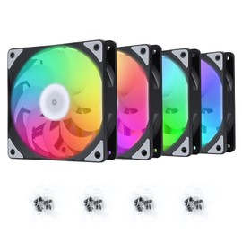 ELUTENG 4 Pack 120mm ARGB Fan 4 Pin PWM Max 2400 RPM