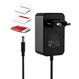 12V 3A Power Supply Charger Compatible with AVM Fritz!Box 7690, 7590, 7560, 7540, 7530, 7510, 7490, 7430, 7390, 6690, 6490, 5590, 5530...WLAN Router and Telekom Speedport Smart Plug Power Supply black