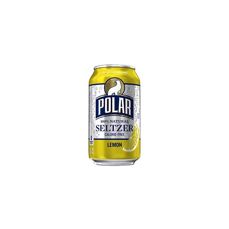 Polar Seltzer Water Lemon 100% Natural Sparkling Soda Beverage Soft
