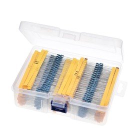 DollaTek 2600 Pcs/Lot 130 Values 1/4W 0.25W 1% Metal Film Resistors Assorted Pack Resistors Assortment Kits Fixed Resistor for DIY