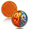 Phoenix Rising 10 Year Sobriety Coin, Addiction Recovery AA NA