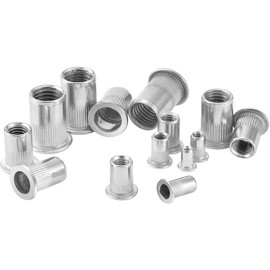 HXJDAM 100 Pcs Rivet Nuts M8 Stainless Steel Blind Rivet Nuts Countersunk Flat Head Rivet Nuts Fixing for Metal Steel Fiberglass Plastic