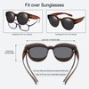 Br’Guras Polarized Oversized Fit over Sunglasses Over Glasses with Cat