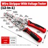 12-in-1 Multifunctional Wire Stripper Pliers, Foldable Electrician Tool with Live/Neutral