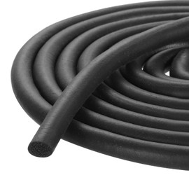 sourcing map Foam Rubber Weather Seal Strip, 6mm(0.24") Diameter x 2 Meters (6.56Ft) Long Round EPDM Solid Rubber for Reduce Noise, Shock, Friction