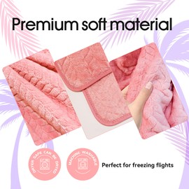 Proglobe Premium Travel Blanket, Compact Airplane Warm and Soft Blanket with Bag, Camping Blanket Packable with Hand Luggage Sleeve and Backpack Clip, 40x63