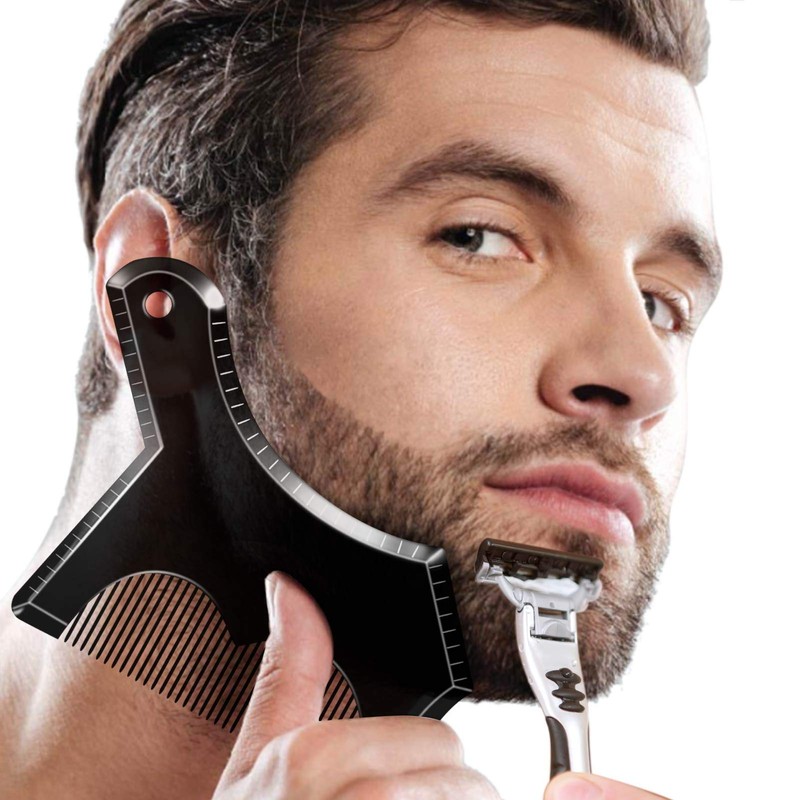 Beard Shaping Stencil Tool, Dikkar Beard Guide Shaper with Built-in