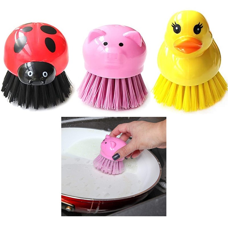 Generic 1PC Kitchen Cleaning Brush Animal Duck Pig Dish Potato