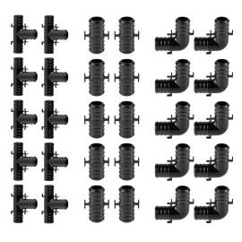 efield 30PCS Pex Poly  Fittings 3/4" & Position Stub : Elbow Coupler Tee (10 PCS/Each)