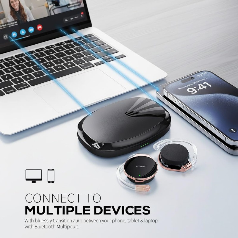 Over Ear Earphones, Bluetooth 5.4, Clip Headphones, Wireless Headphones, Over
