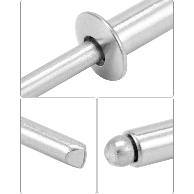 QWORK Stainless Steel Blind Rivets, 500 Pcs 3/16" x 1/2"