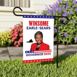 Winsome Earle-Sears For Virginia Governor 2025 Garden Flag, Double Sided, 2025 Governor Flag, Elections Sign, Race Red White & Blue Flag