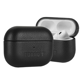 TORRO Leather Case Compatible with AirPods Pro (1st and 2nd Generation) – Genuine Leather AirPods Pro Cover (Black)