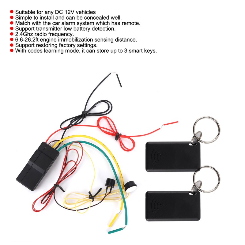 2.4GHZ Engine Immobilizer Anti Hijacking Alarm System Intelligent Circuit Cut