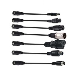 Electric Bike Balance Car Charger Adapter Cable Set, 15cm Length, 7-in-1 DC Connector Kit with 5.5mm x 2.1mm Female to 5.5mm x 2.5mm/8.0mm x 1.6mm/XLR Male/M12/M16/RCA/3 Pin Plug Male Adapters