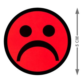 Sad Smiley Magnets - Red - 5 Magnets - 2 Inch - Whiteboard Magnets at School or office