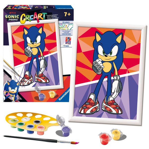 Ravensburger CreArt Sonic the Hedgehog Paint by Numbers for Children - Painting Arts and Crafts Kits for Kids Age 7 Years Up