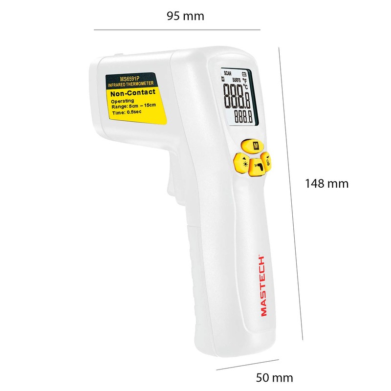 Mastech MS6591P Infrared Digital Thermometer Non-Contact Forehead with 2 measurement