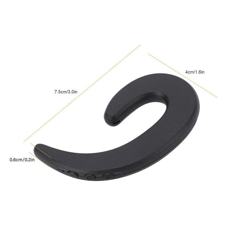Wireless Bluetooth Headset Earphone Stereo EarHook With Micphone (Black)
