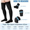 Sosation 2 Pairs Zipper Compression Socks Thigh High 20-30 Mmhg