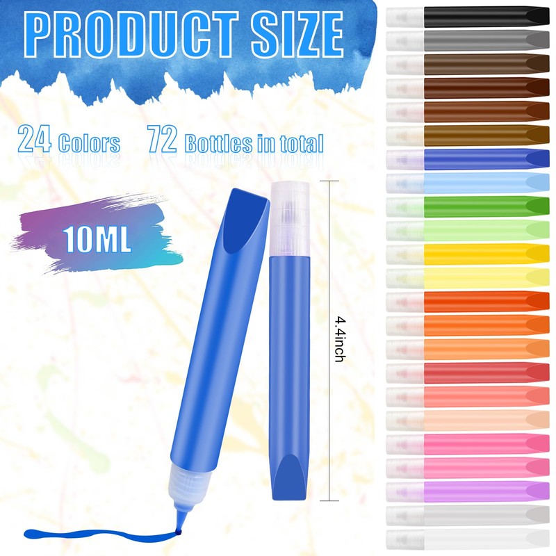 Supkiir 72Pcs Suncatcher Paint Pens Bulk, 10ml 24 Colors DIY