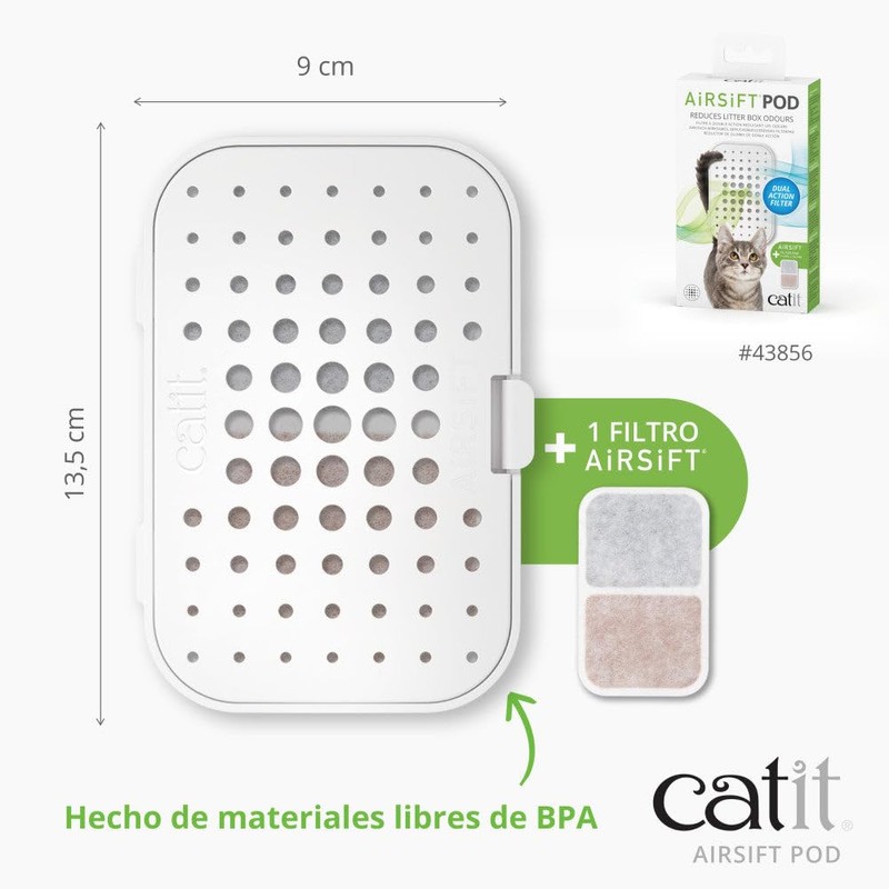 Catit Airsift Pod, Reduces Cat Litter Box Odours