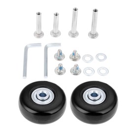Mtsooning 2 Sets 45 x 18 mm Black Luggage Suitcase Replacement Wheels with Axles Wrench Repair