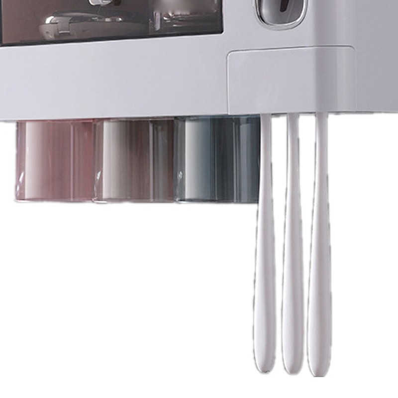 Wall Mounted Toothbrush Holder Multi Function Magnetic Absorption Bathroom Storage