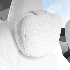 Car Neck Pillow Headrest Double-Sided Soft Neck Support Pillow Cervical Support, Car Seat Pillow for Driving, Travel, Office, White, Pack of 1