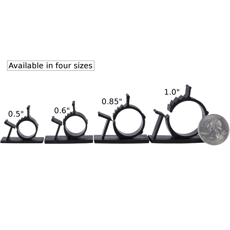 JacobsParts V1 Adhesive Cable Management Clips, 0.5 Inch Adjustable Clamp,